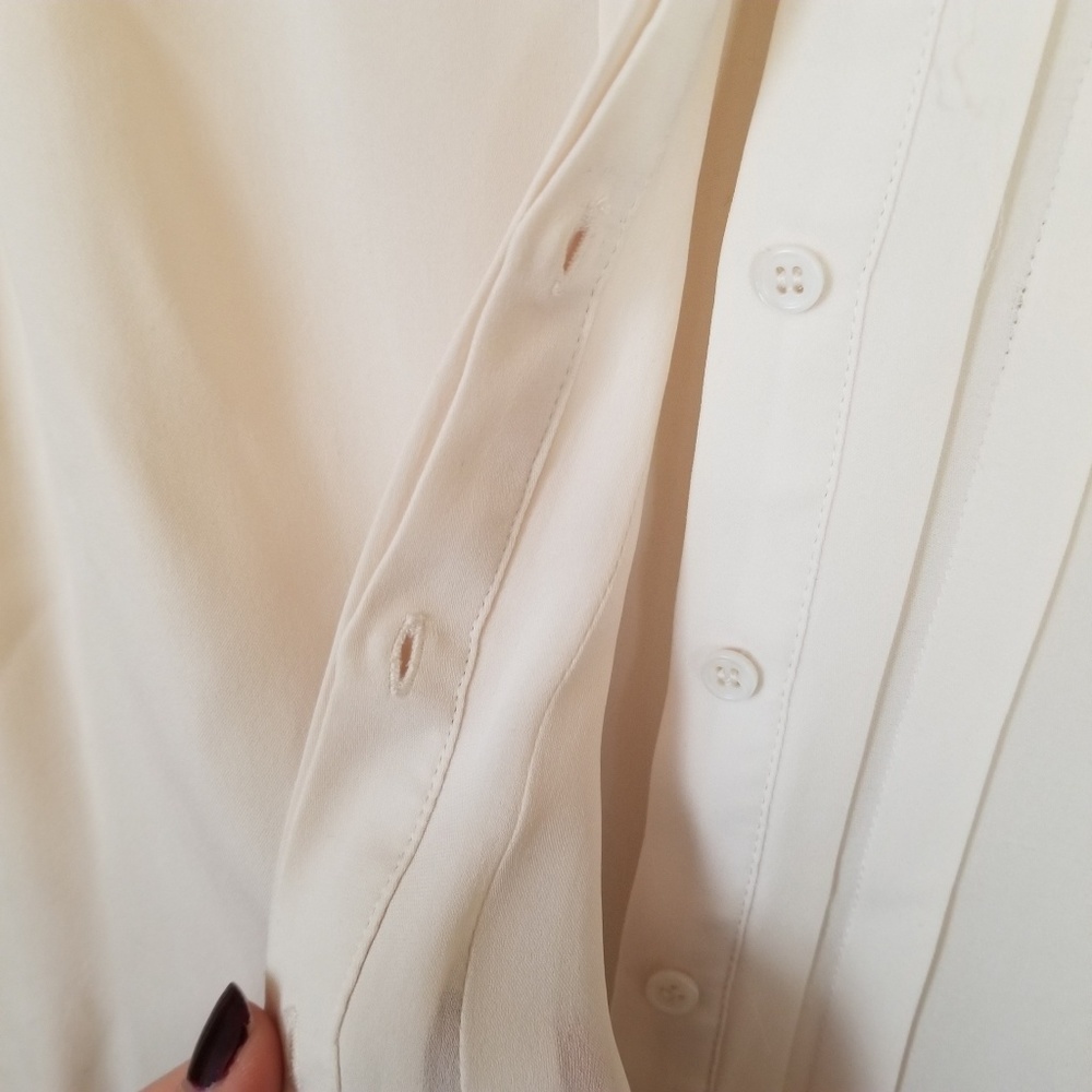 Joie ivory silk lace inset blouse Med - Picture 5 of 8